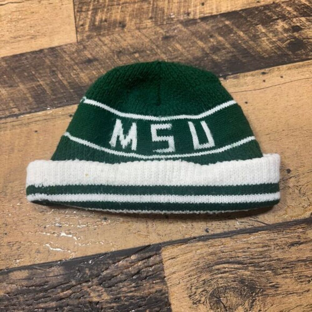 Vintage Michigan State University MSU Spartans Winter Beanie‎ Hat Made in USA